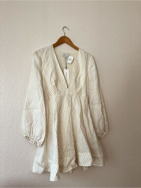Shona Joy Cream Striped Mini Dress